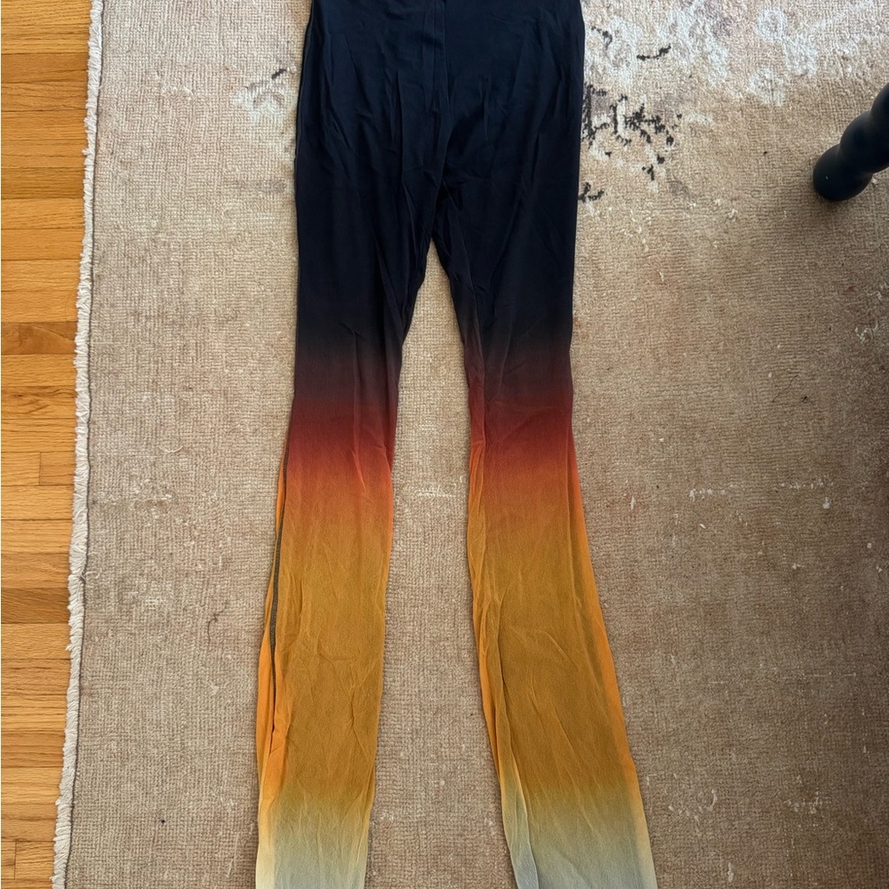 Ottolinger Ombre Black and Orange Mesh Pants